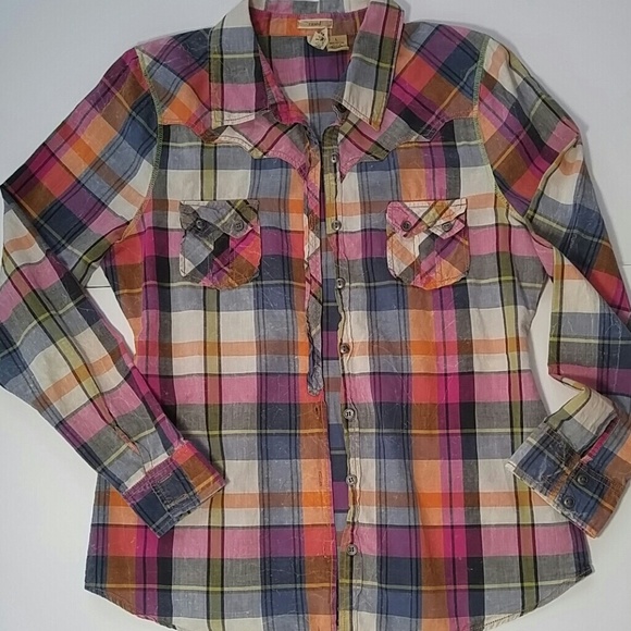 BKE Tops - BKE plaid 100% cotton top.